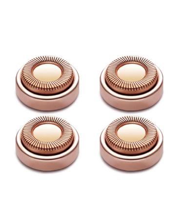 Facial Hair Remover Replacement Heads, Fit Facial Hair Remover Best Finishing and Soft Touch As Seen On TV, 18K Gold-Plated Rose Gold, 4 Count