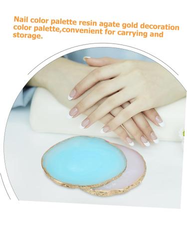  Healvian Healvian 2 Piece Nail Palette Nail Art Palette Nail Polish Mixing Palette Nail Artist Palette Mixing Tray for Nail Polish Nail Art Painting Tray Nail Art Mixing Tray Mixing Palette for Nail Makeup Resin - Buy Online on GoSupps.com