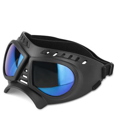 All -sopets dog glasses sunglasses for dogs UV protective glasses windproof waterproof anti -fitting glasses with adjustable rubber band for large/medium/small dogs blue blue S