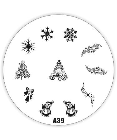 Stamping stencil A39 Christmas XMAS with ice crystals bells etc.