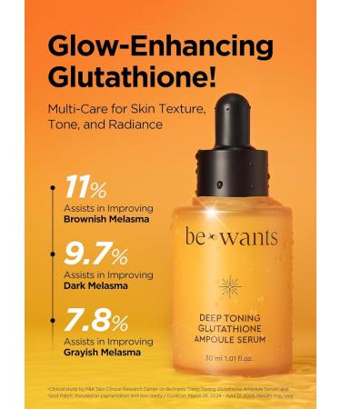 bewants Deep Toning Glutathione Ampoule Serum | Korean Skincare with Vitamin C & Calendula Extract Oil 1.01 fl.oz + 0.33 fl.oz (2 Pack) Glutathione Serum 2 Pack - Buy Online on GoSupps.com