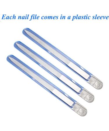 Terberl 8 Pack Diamond Nail Files - Stainless Steel Double Sided Files for Salon & Travel - 7 Inch - Men and Women - Buy Online on GoSupps.com