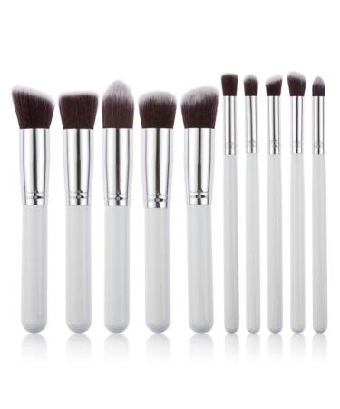 Demarkt Make Up Brush Set 10 Pieces Make Up Brush Set Make Pinsel Set Etui make -up brush Makeup Brush Set Cosmetics eyeshadow brush Face brush (silver)