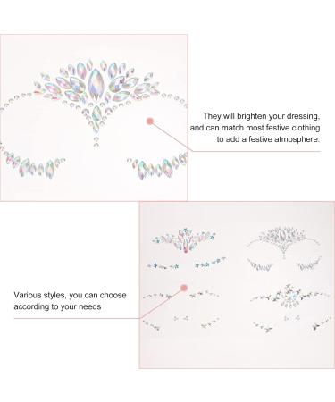 Hair Rhinestones & Eye Body Stickers | 4 Sheets of Face & Eyebrow Gems for Glam Looks - Buy Online on GoSupps.com