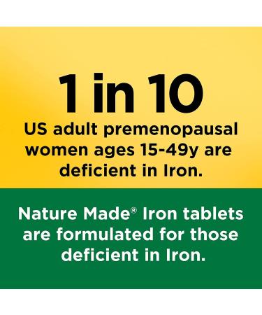 Nature Made Iron 65 mg Tablets | Red Blood Cell Support | 365 Day Supply - Buy Online on GoSupps.com