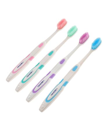 Anneomas 4 pieces nano toothbrush oral toothbrush micro toothbrush with soft handle fine toothbrush ergonomic toothbrush toothbrushes clean toothbrushes soft stick double layer
