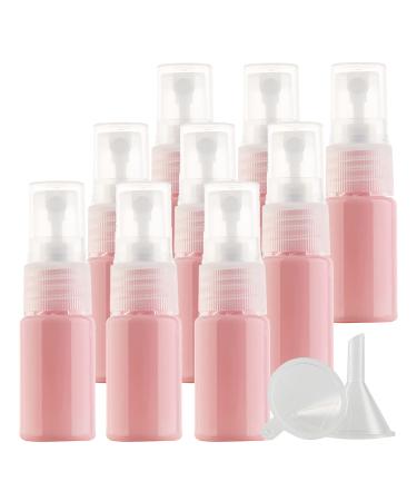 TIANZD 12 Pieces 10ml 0.3 oz Lightproof Pink Spray Bottles Plastic Fine Mist Spray Bottles Refillable Bottle for Cosmetic Perfume Cleaning Travel with 1x Funnels Pink 10ml