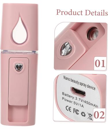 Beatifufu Hydrating Beauty Instrument Facial Accessories Portable Mister Face Humidifier Pink Abs - Buy Online on GoSupps.com
