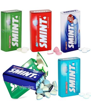 Smint XXL Strawberry Peppermint Spearmint Clean breath Sweet Mint Tin - Sugar Free Mints - Pick your favourite flavour & number of tin