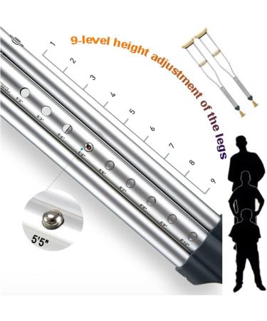 Crutches for Adults Underarm Lightweight Axillary Crutch with Comfortable Arm Rest Scalable Adjustment Crutches for Walking Damping Support Legs After Injury Or Surgery Unisex Grea Lucky Star - Buy Online on GoSupps.com