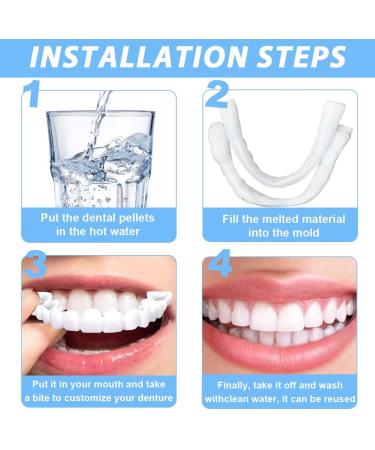 NHPY 4 pairs of dental facets top and bottom perfect smile false smile facet artificial tooth prosthesis perfect smile cosmetic dental prosthesis no gaps B - Buy Online on GoSupps.com