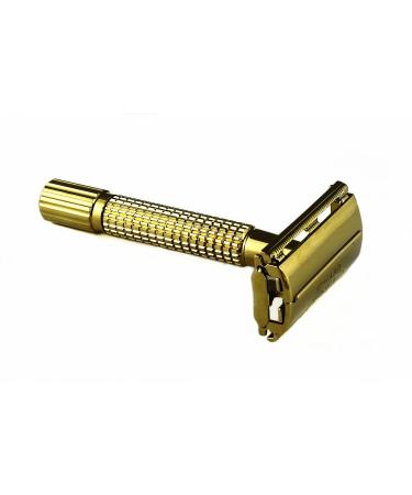 Edward London & Co. Elegant Gold Double Edge Butterfly Safety Razor - Premium Shaving Experience - Buy Online on GoSupps.com