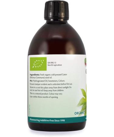 Organic Cold Pressed Castor Oil 500ml - Pure & Natural for Hair, Beard, Eyelashes & Skin - Vegan & Hexane Free - Buy Online on GoSupps.com