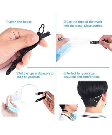 10 PCS Adjustable Ear Bandage Rope - Relief for Ear Pain & Prevention Lanyard - Unisex Black - International Shipping - Buy Online on GoSupps.com