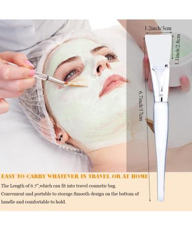 Facial Brush Soft Fiber Face Brushes Mud Applicator Clear Handle for Face Wash Applying Lotion (Matte Silver 6) - Buy Online on GoSupps.com