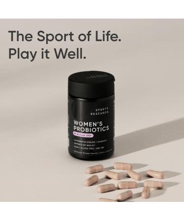 Sports Research Probiotics with Prebiotics & Cranberry | Women's Probiotic Blend with 65 Billion CFU at Expiration | Gluten Free Non-GMO Verified & Vegan Certified (30 Count) - Buy Online on GoSupps.com
