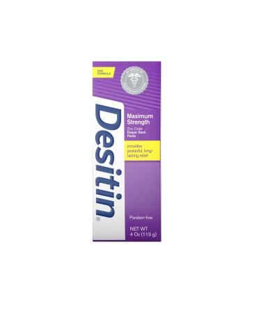 Desitin Maximum Strength Diaper Rash Paste 4 oz tube (Pack of 6)