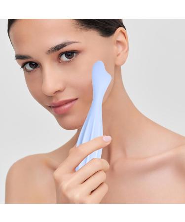 Silicone Face Massage Scooter - Pear-Shaped Facial Device for Skin Tightening & Muscle Relief | Elegant Blue Design - Shop Internationally - Buy Online on GoSupps.com