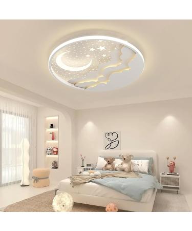 Buy Ahxiaozn LED Star Moon Ceiling Lamp for Kids | Dimmable Remote Control | 50cm White Bedroom Light | Perfect for Girls & Boys Rooms - Buy Online on GoSupps.com