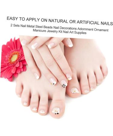 Healeved 4 Sets Mini Nail Beads Nail Art Craft Nail Jewels Glitter Nail Ornaments 3D Manicure Decals Nail Art Accessory Nails Art Rhinestones Nail Art Charms Fingernail Charms Assorted - Buy Online on GoSupps.com