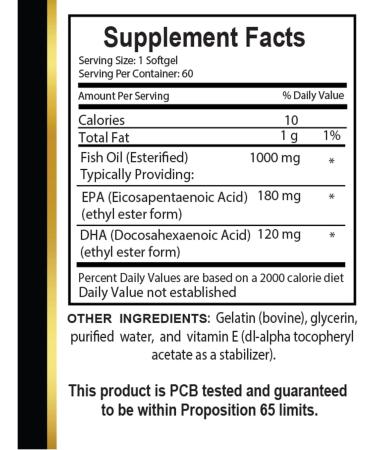 Omega 3 Fish Oil - High-Potency Omega-3 with EPA & DHA Dietary Supplement Fatty Acid Capsules 2 Bottles 120 Capsules - Buy Online on GoSupps.com