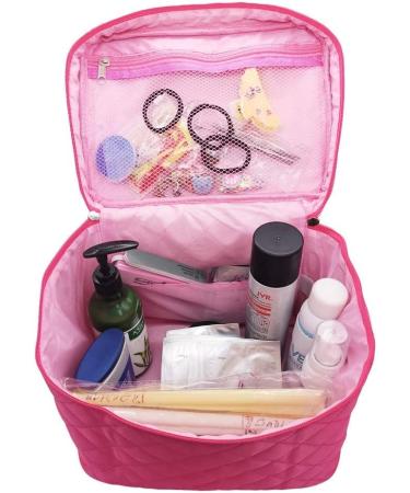 Large Waterproof Makeup Bag for Women - Black & Red Cosmetic Storage Organizer - Travel-Friendly Cosmetic Bag - Buy Online on GoSupps.com