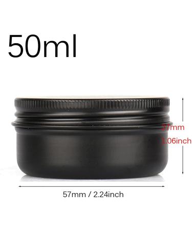 Buy 24-Pack 50ml Matte Black Aluminum Screw Cap Cream and Candle Containers | Eco-Friendly Cosmetic Cans | International Shipping Available - Buy Online on GoSupps.com