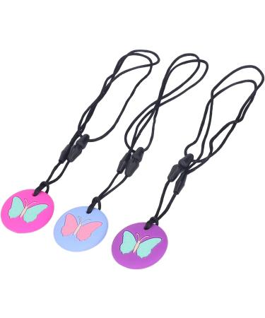 Buy Spyminnpoo Childhood Diseases Toys | 3Pcs Soft Silicone Chewing Chain for Babies - Portable Sweet Butterflies Pattern - Buy Online on GoSupps.com