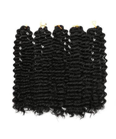 22 Inch Ocean Wave Crochet Hair 5 Pack - Deep Twist Wavy Braiding Hair (1B) - Pack of 5 - Buy Online on GoSupps.com
