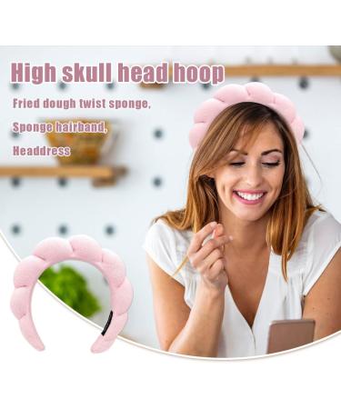 Ycfish Puffy Makeup Headband - Pink Spa Headband for Women | Sponge & Terry Cloth | Skincare, Face Washing, Makeup Removal - Buy Online on GoSupps.com