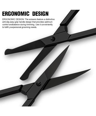 2 Pack Nose Hair Scissors Facial Hair Scissors Set Small Grooming Scissors Stainless Steel Nose Scissors for Men Women Beard Moustache Eyelash Eyebrow Trimmer for Nose Hair Beard Ear Hair - Buy Online on GoSupps.com