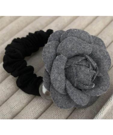 Hair Band Rope Camellia Flower Ponytail Holder Scrunchie Hairband Accessories Flower Elastics Hair Ties Stretchy Rubber Hairband Slim Headband Scrunchies Ponytail Holder Ring Loop for Women Girl - Buy Online on GoSupps.com