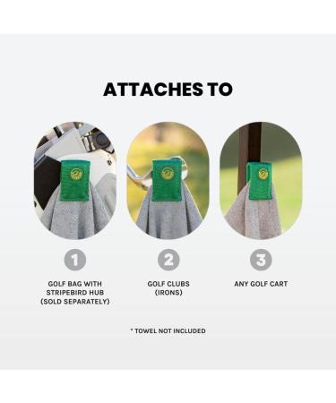 Stripebird Magnetic Golf Towel Clip - Fairway Green | Strongest Magnet for Easy Access on Cart, Clubs, or Hub - Buy Online on GoSupps.com