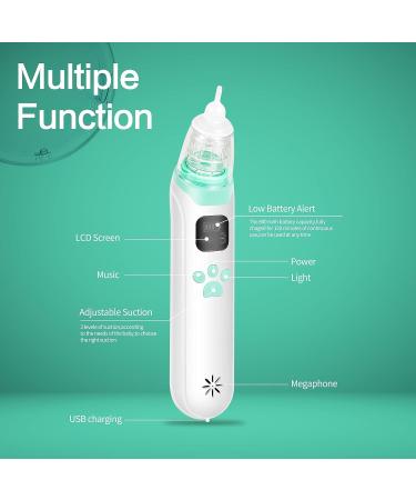 USB Rechargeable Electric Nasal Aspirator for Baby | Adjustable 3 Levels Suction | Music & Light Soothing | Green - Buy Online on GoSupps.com