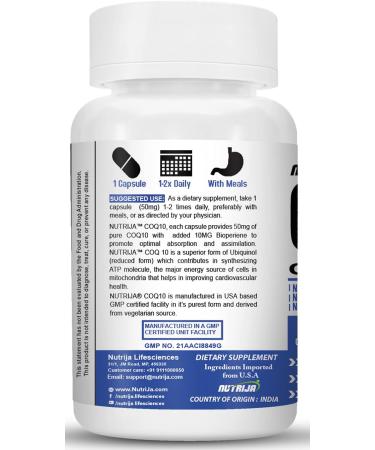 Buy Coenzyme Q10 (CoQ10) 50mg - 120 Capsules for Optimal Health | Fast International Shipping - Buy Online on GoSupps.com