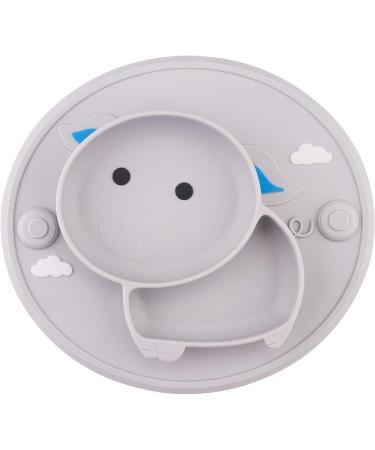 Baby Silicone Plate - Toddler Suction Mini Plate Placemat for Self Feeding - BPA Free - Gray - Buy Online on GoSupps.com