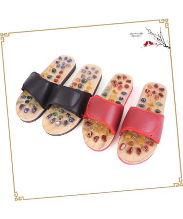 FRCOLOR 1 Pair Massage Slippers Foot Massager Shoe Men Slide Sandals Mens House Slippers Men s Sandals Man Sandals House Shoes for Men Shoes Sandals Mat Wooden Agate Leisure Shoes 40 EU Black - Buy Online on GoSupps.com