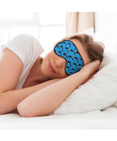 Blue Killer Whale Orca Sleep Mask | Adjustable Travel Eye Mask for Ultimate Comfort - Buy Online on GoSupps.com