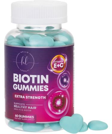 Hello Lovely Hair Growth Vitamins Biotin 5000 mcg Supports Women's Thicker Hair, Premium Vegetarian, Non-GMO, Stronger Beautiful Skin & Nails, Vitamin Supplement, 60 Vegan Gummies (One Month Supply) 60 Count (Pack of 1) - Buy Online on GoSupps.com