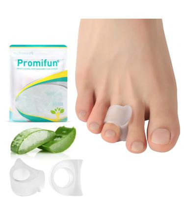 Toe Separators for Overlapping Toes Toe Spacers with Aloe Vera Extract for Hammer Toe Straightener Correct Toes Big Toe Alignment Bunion Relief (Medium 12 Pack Clear)