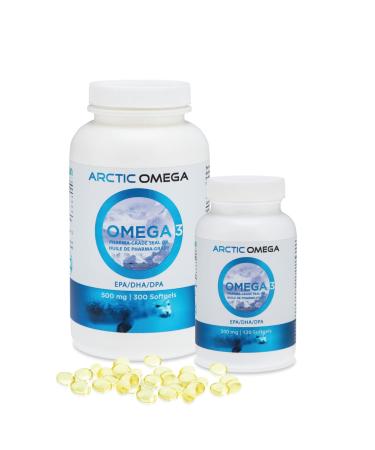 Natur Arctic Omega Harp Seal Oil Omega 3 Capsules Canadian Omega 3 Fatty Acids Supplements 500mg 120 Softgels 500 mg 300 Softgels(2)