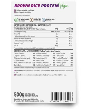 HSN Rice Protein | Vegan Brown Rice Protein Concentrate | Rice Protein Powder | Recovery + Muscle Mass | Sugar Free Lactose Free Natural Flavor 500g - Buy Online on GoSupps.com