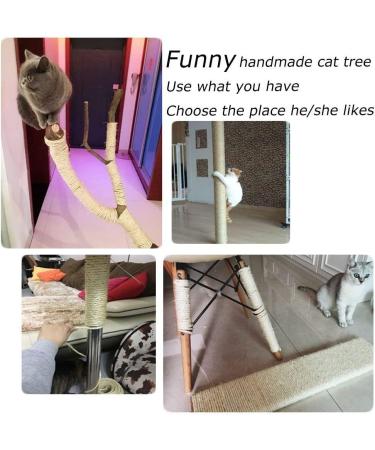 Yangbaga 6mm Cat Sisal Rope for Scratching Post Tree Replacement and DIY Scratcher - 33FT Hemp Rope with Sisal Ball - Buy Online on GoSupps.com