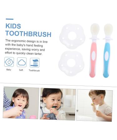 Buy Gatuida Silicone Toothbrushes for Kids - 2 Sets of Baby Bite Toys & Cleaning Brushes - Pink - Buy Online on GoSupps.com