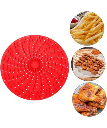 Alipis 2pcs Air Fryer Liner French Fries Frying Mat Silicone Liners Silicone Air Fryer Mat Steamer Round Red 20X20X1CM - Buy Online on GoSupps.com