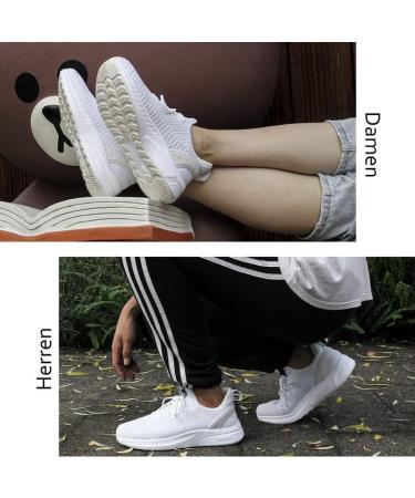 Feethit Men's Running Sneakers - Lightweight Non-Slip Sports Shoes with Rubber Soles | Breathable Walking Shoes 44 EU - White - Buy Online on GoSupps.com