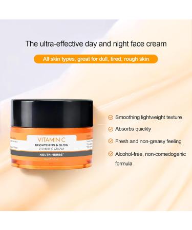 Neutriherbs Vitamin C Face Cream - Day & Night Moisturizer for Soft Smooth Skin | 1.7oz #1 Vitamin C Cream - Buy Online on GoSupps.com