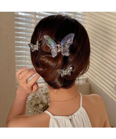 hgnxa Transparent Butterfly Shape Hair Claw Side Braids Woman Skincare Makeup Washing Face Hair Clip Wedding Party Hair Claw Ice transparent - Buy Online on GoSupps.com