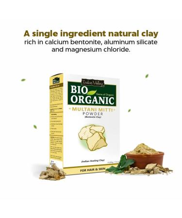 Buy Indus Valley Natural Organic Multani Mitti Powder | Pure Herbal Face Pack for Glowing Skin - International Shipping Available - Buy Online on GoSupps.com