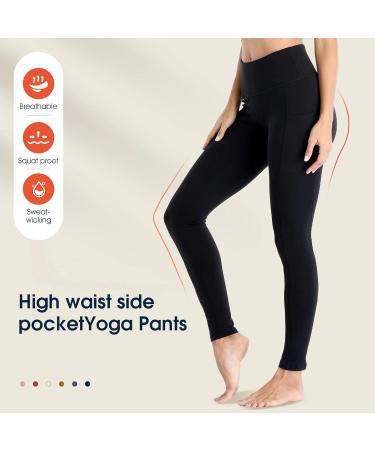 Occffy High Waist Sport Leggings for Women - Opaque Gym Yoga Pants with Pockets - XS Matt Black - Comfortable Fitness Wear - Buy Online on GoSupps.com